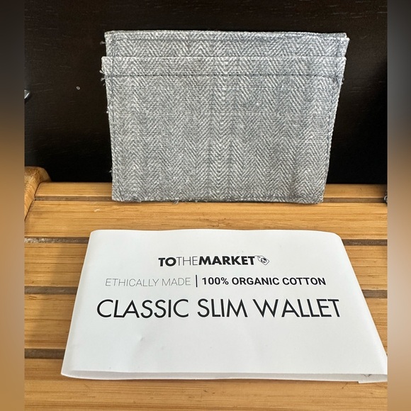 To the Market Classic Slim Wallet canvas cardholder 2 pattern organic cotton NWT - Picture 3 of 11